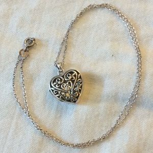 Avon Sterling Silver Heart Locket w/Silver chain.